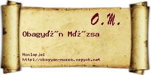 Obagyán Múzsa névjegykártya